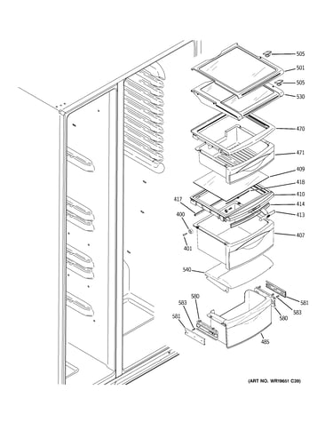 Fresh food shelves