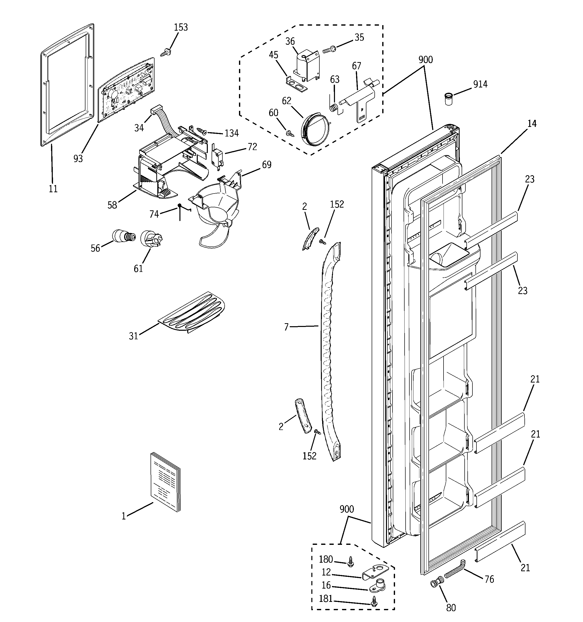 Freezer door