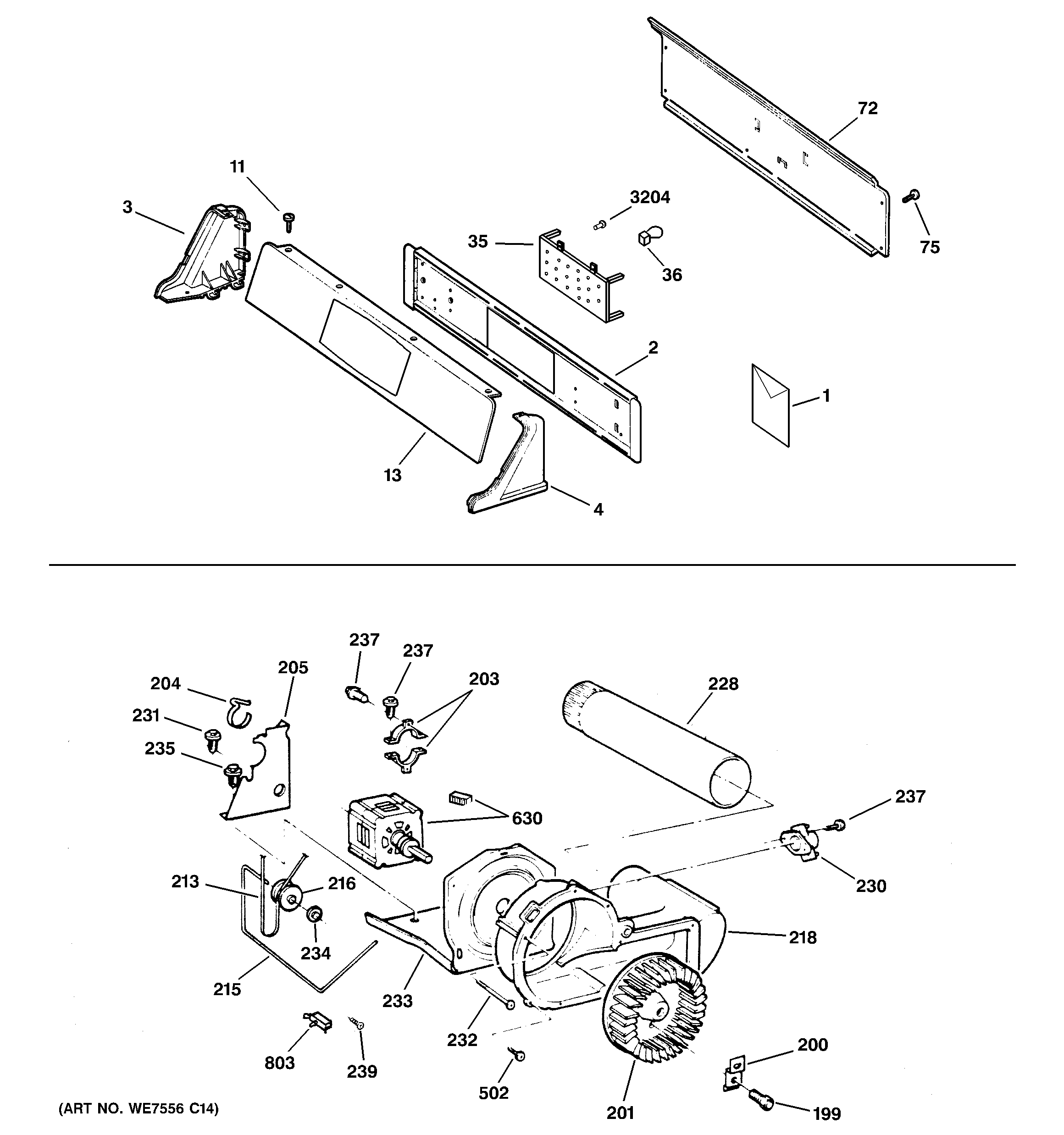 BACKSPLASH, BLOWER & MOTOR ASSSEMBL