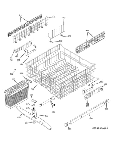 Upper rack assembly
