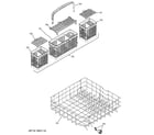 GE GHD5711N10WW lower rack assembly diagram
