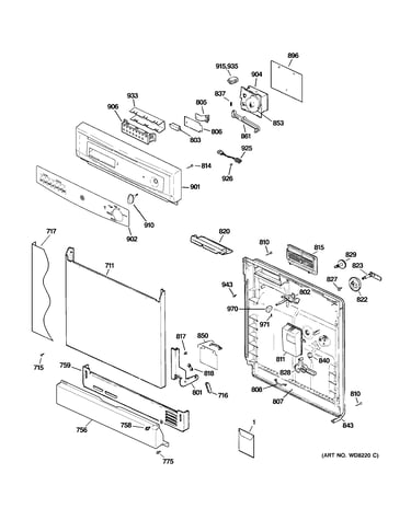 Escutcheon & door assembly