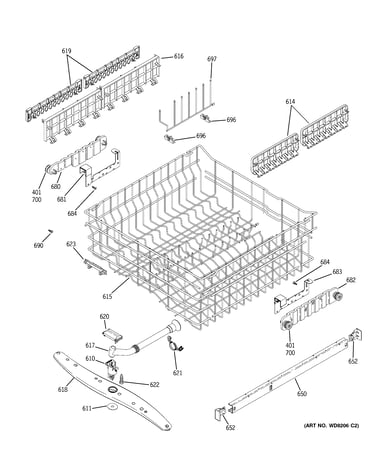 Upper rack assembly