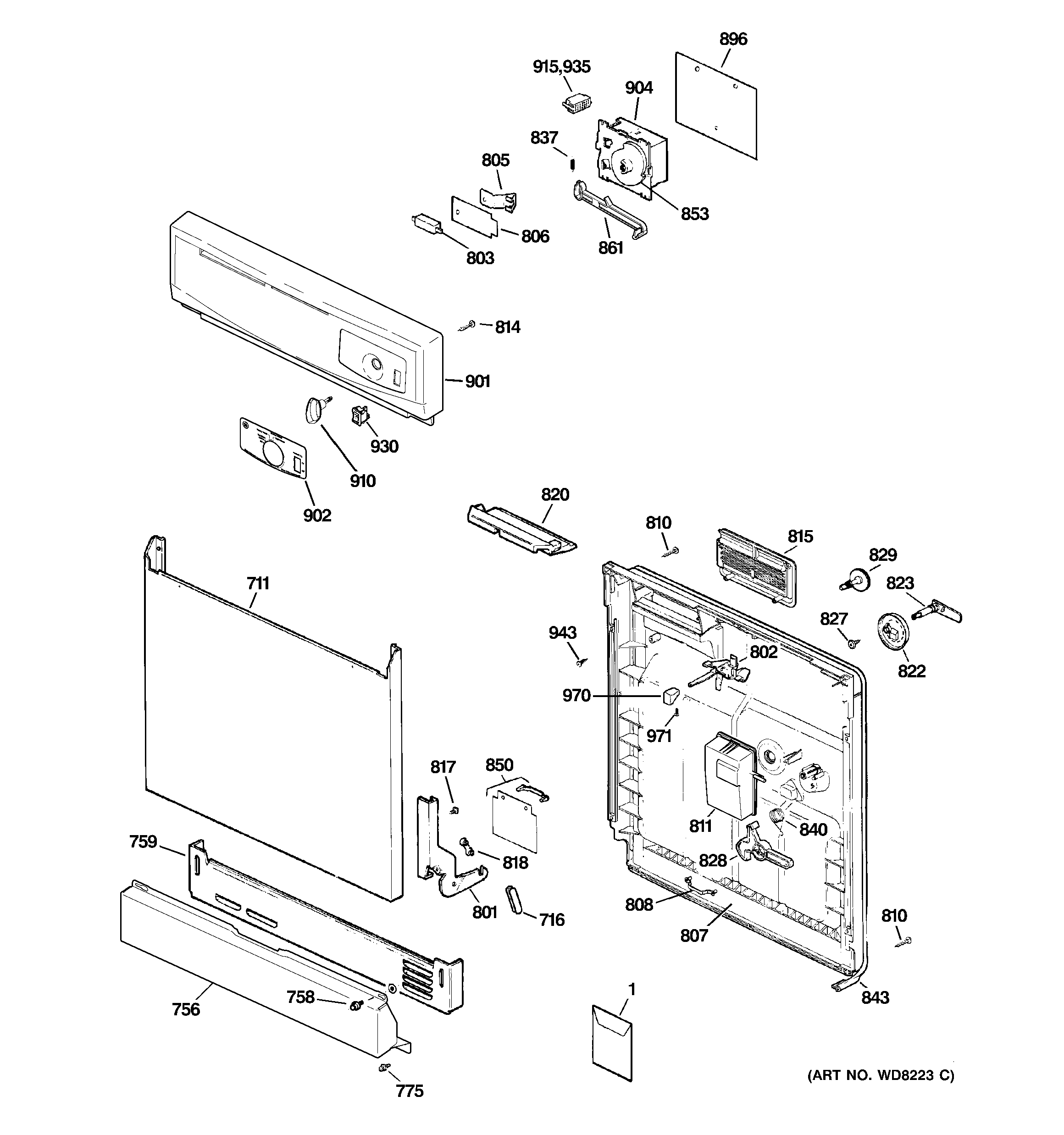 Escutcheon & door assembly