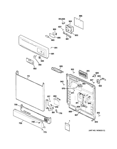 Escutcheon & door assembly