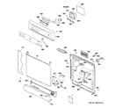 GE GSD2301N00WW escutcheon & door assembly diagram