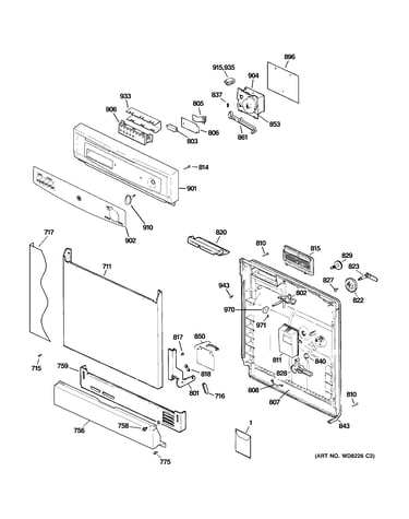 Escutcheon & door assembly