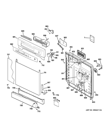 Escutcheon & door assembly