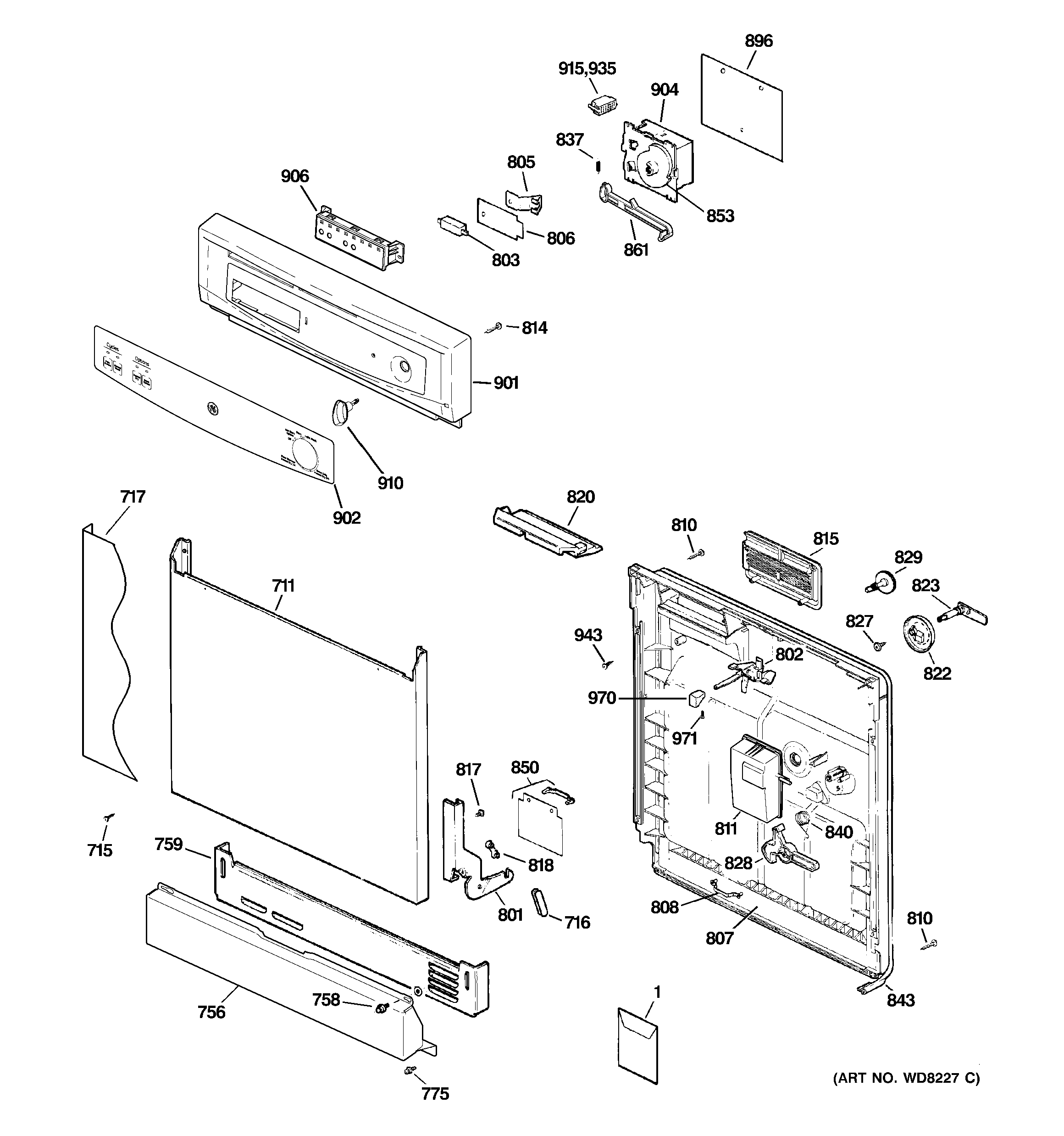 Escutcheon & door assembly