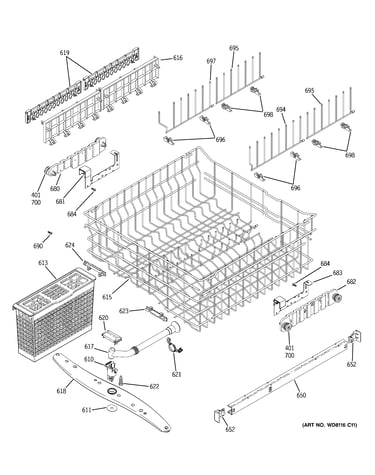 Upper rack assembly