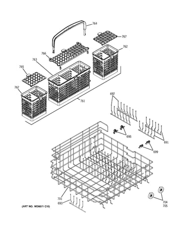 Lower rack assembly