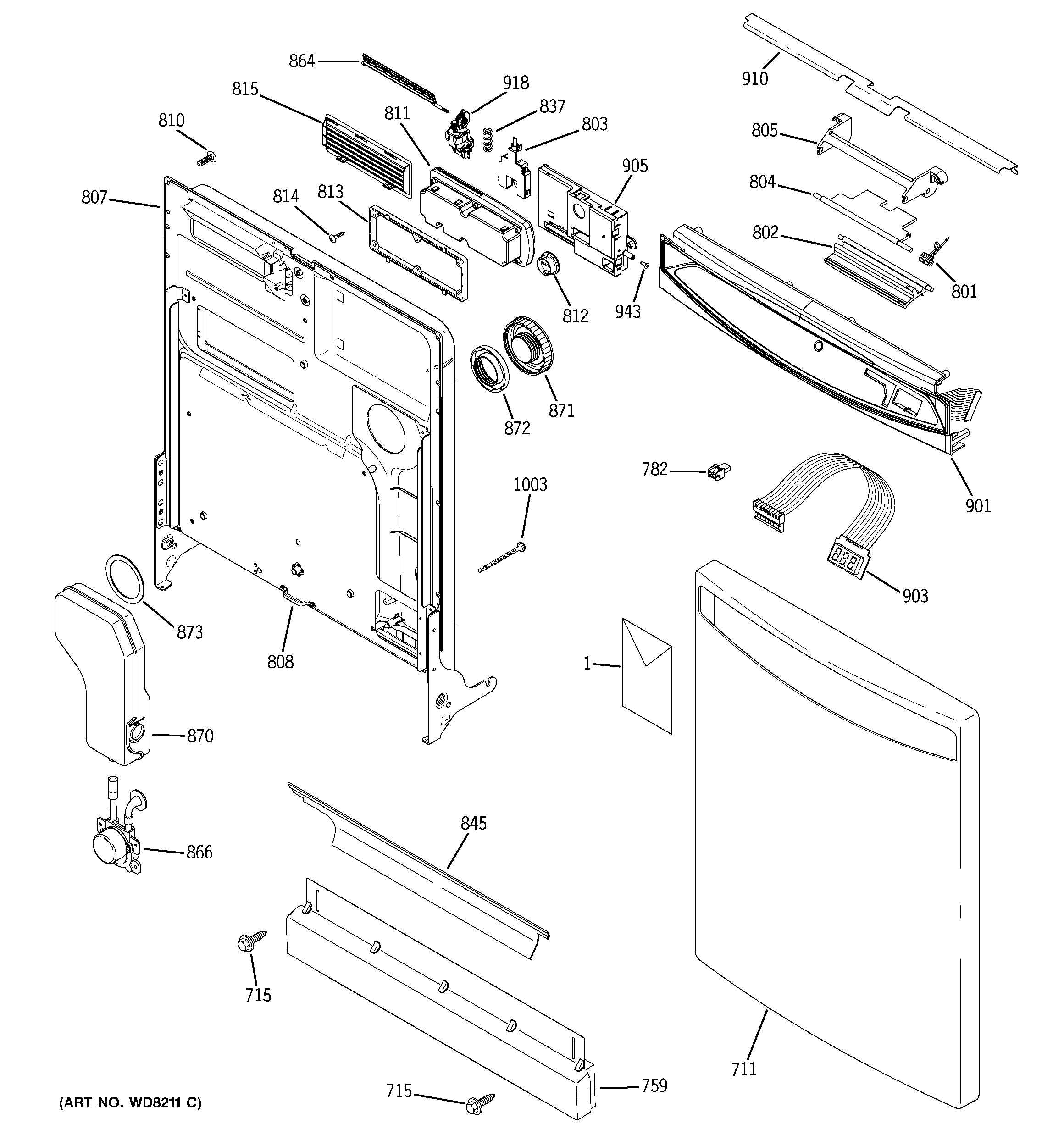 Escutcheon & door assembly