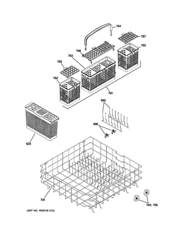 Lower rack assembly