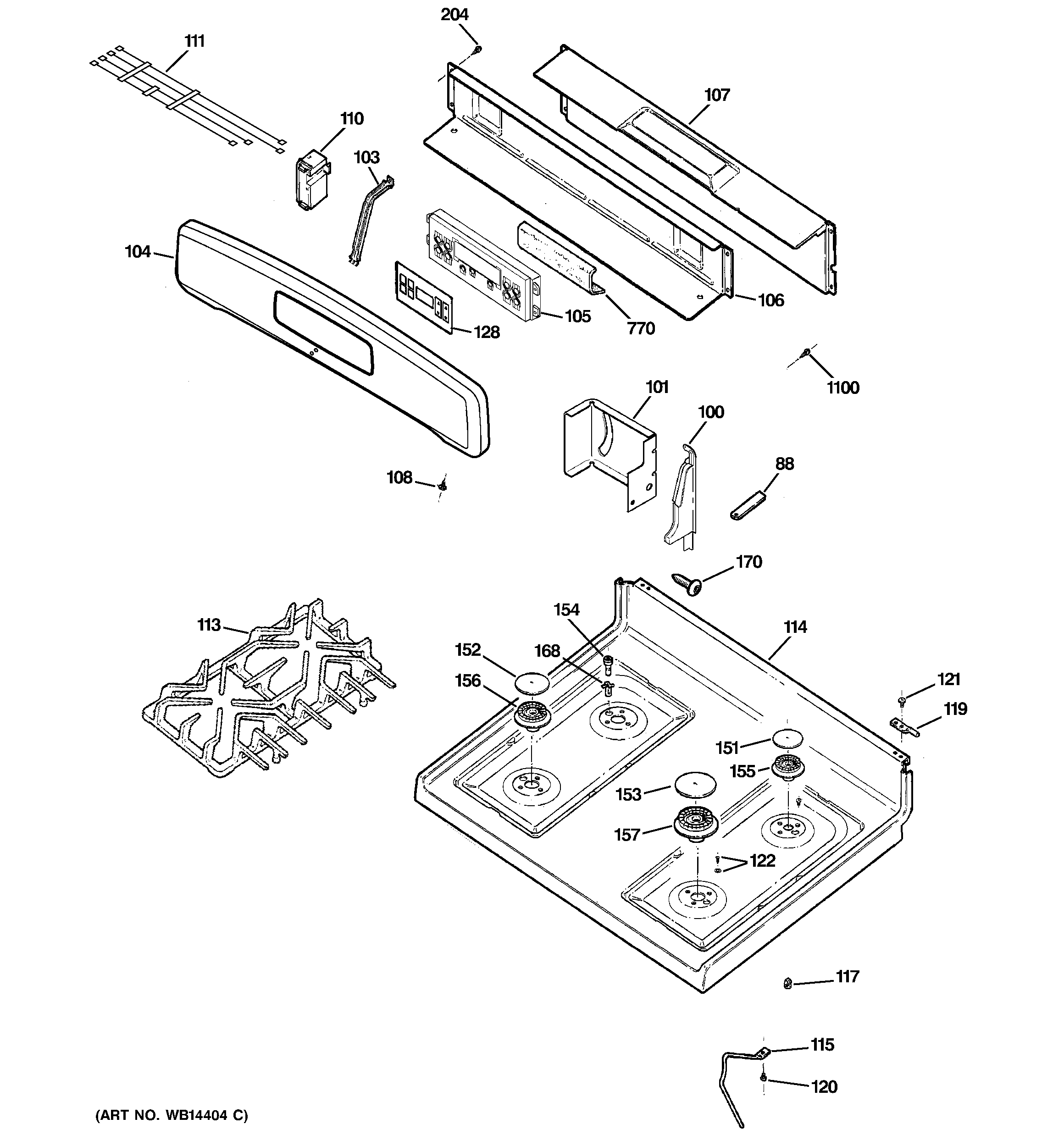 CONTROL PANEL & COOKTOP