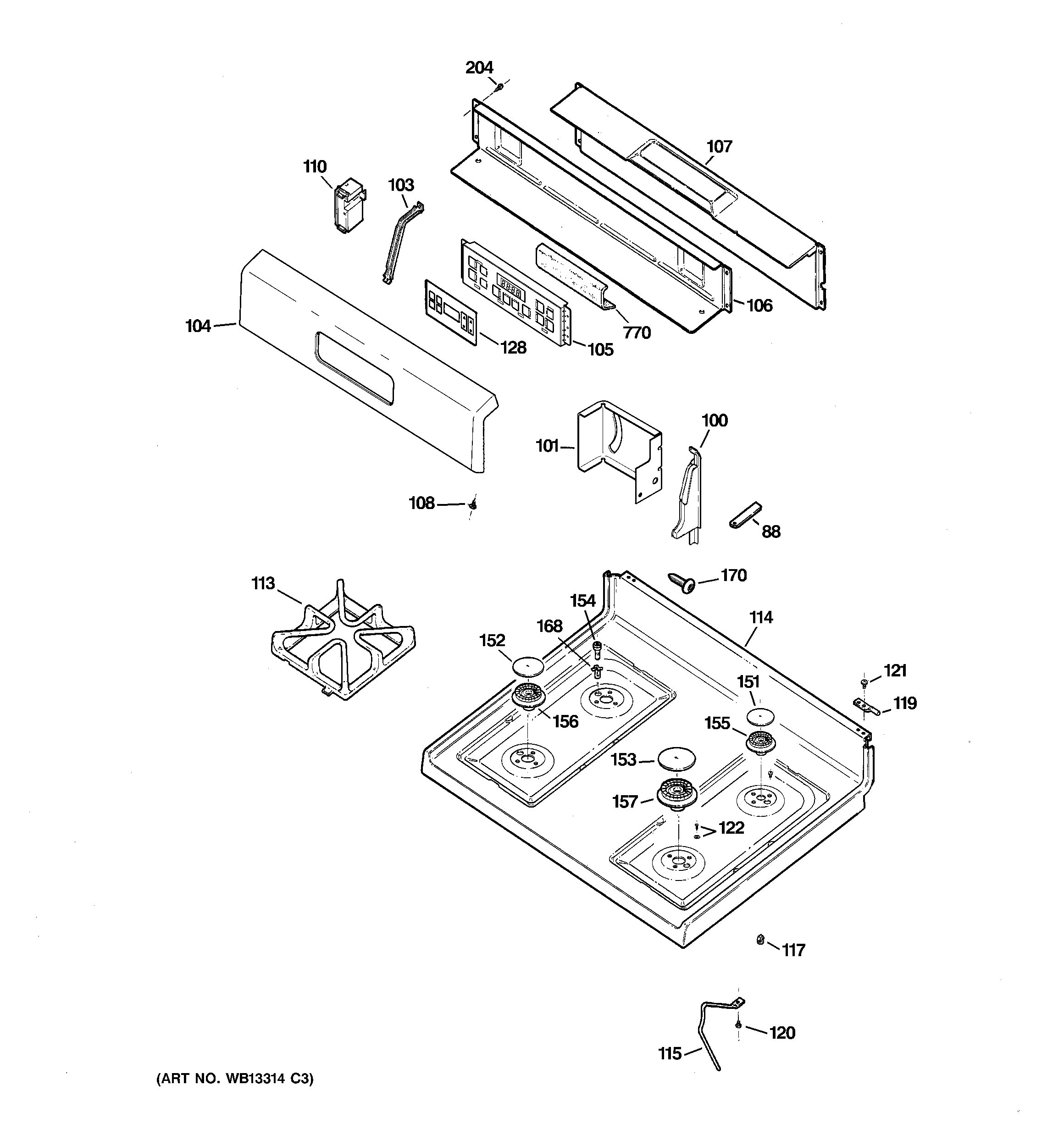 CONTROL PANEL & COOKTOP