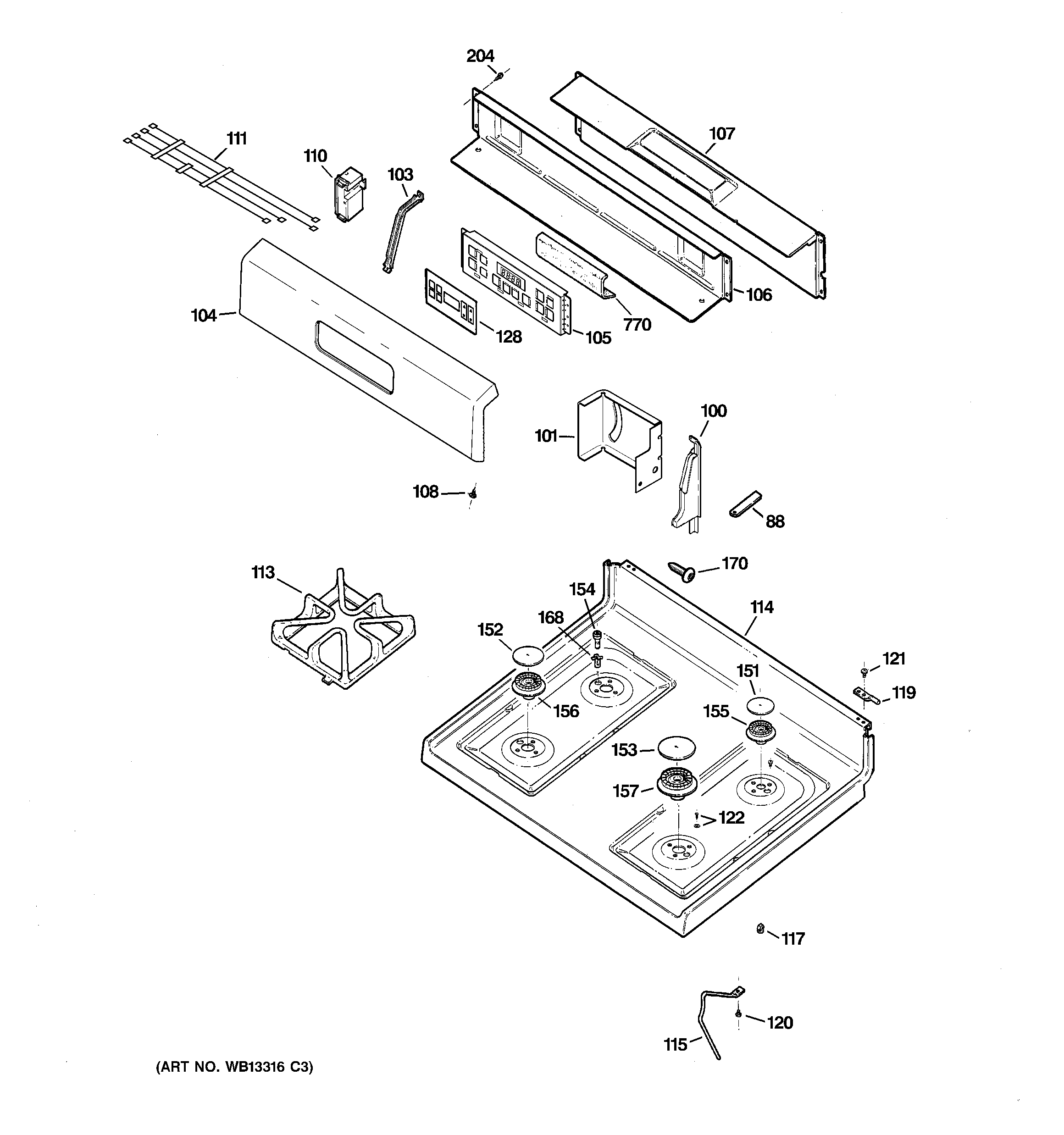 CONTROL PANEL & COOKTOP