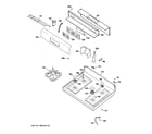 GE JGBP29MEL4BS control panel & cooktop diagram