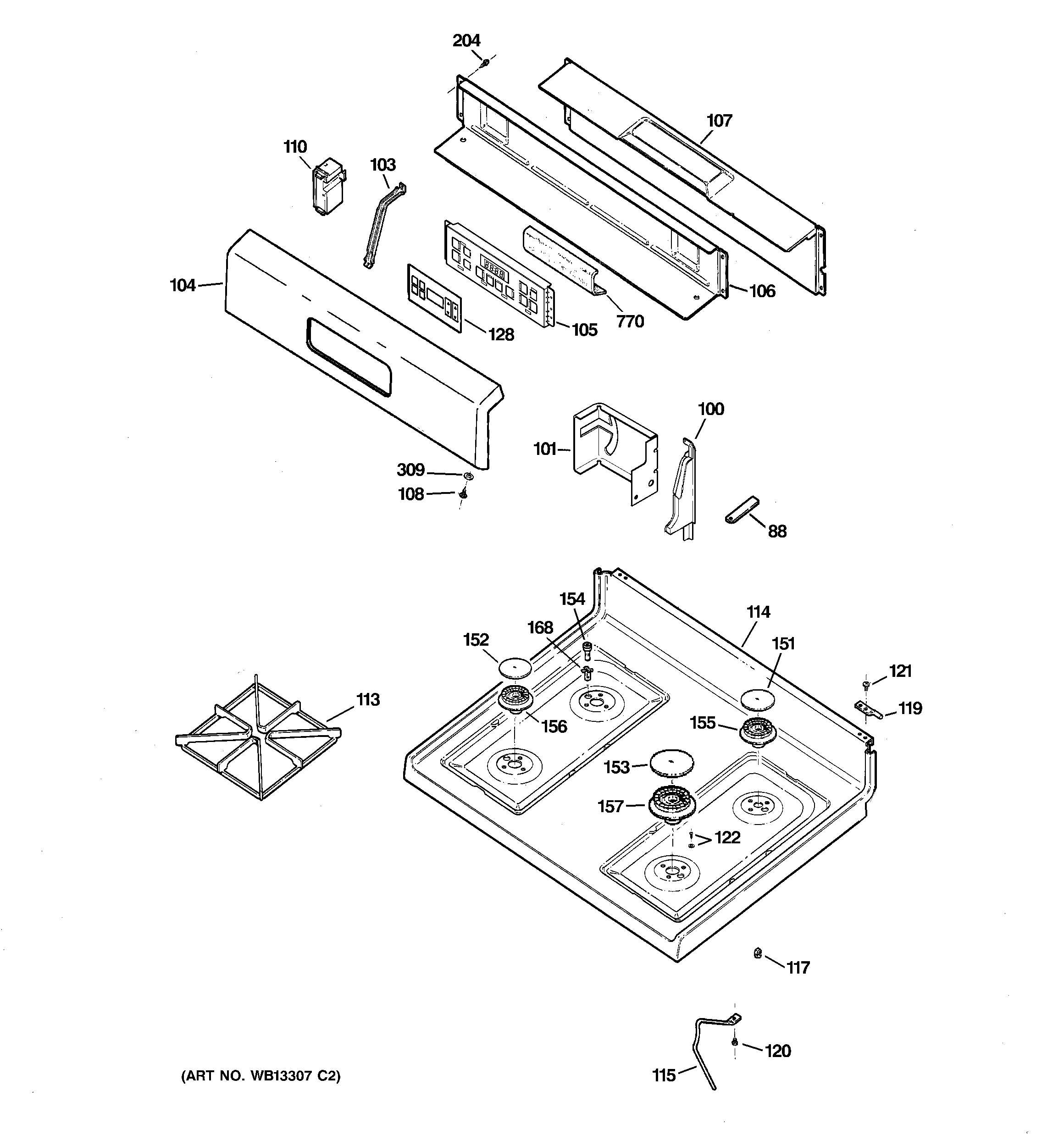 CONTROL PANEL & COOKTOP