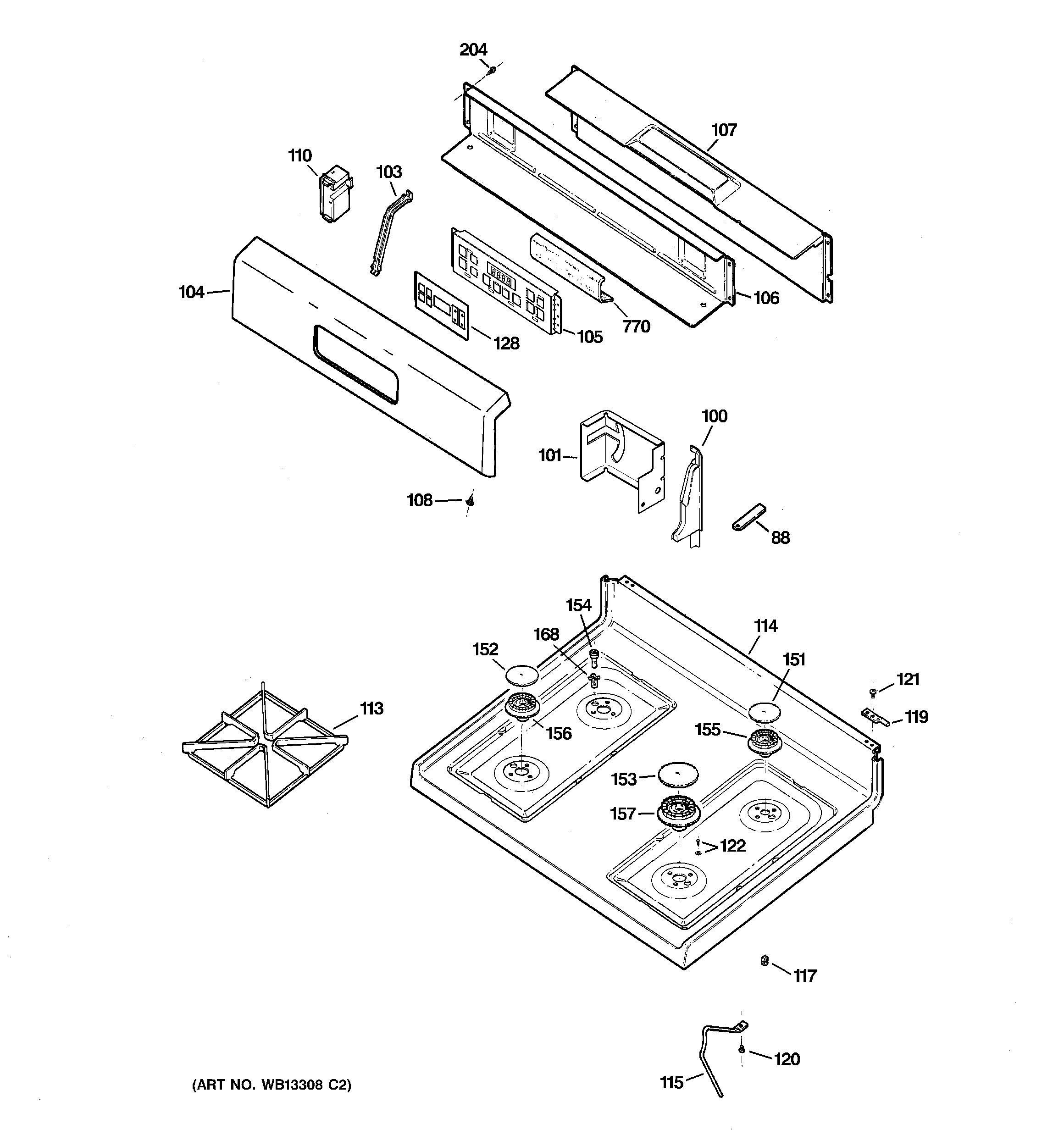 Control panel & cooktop