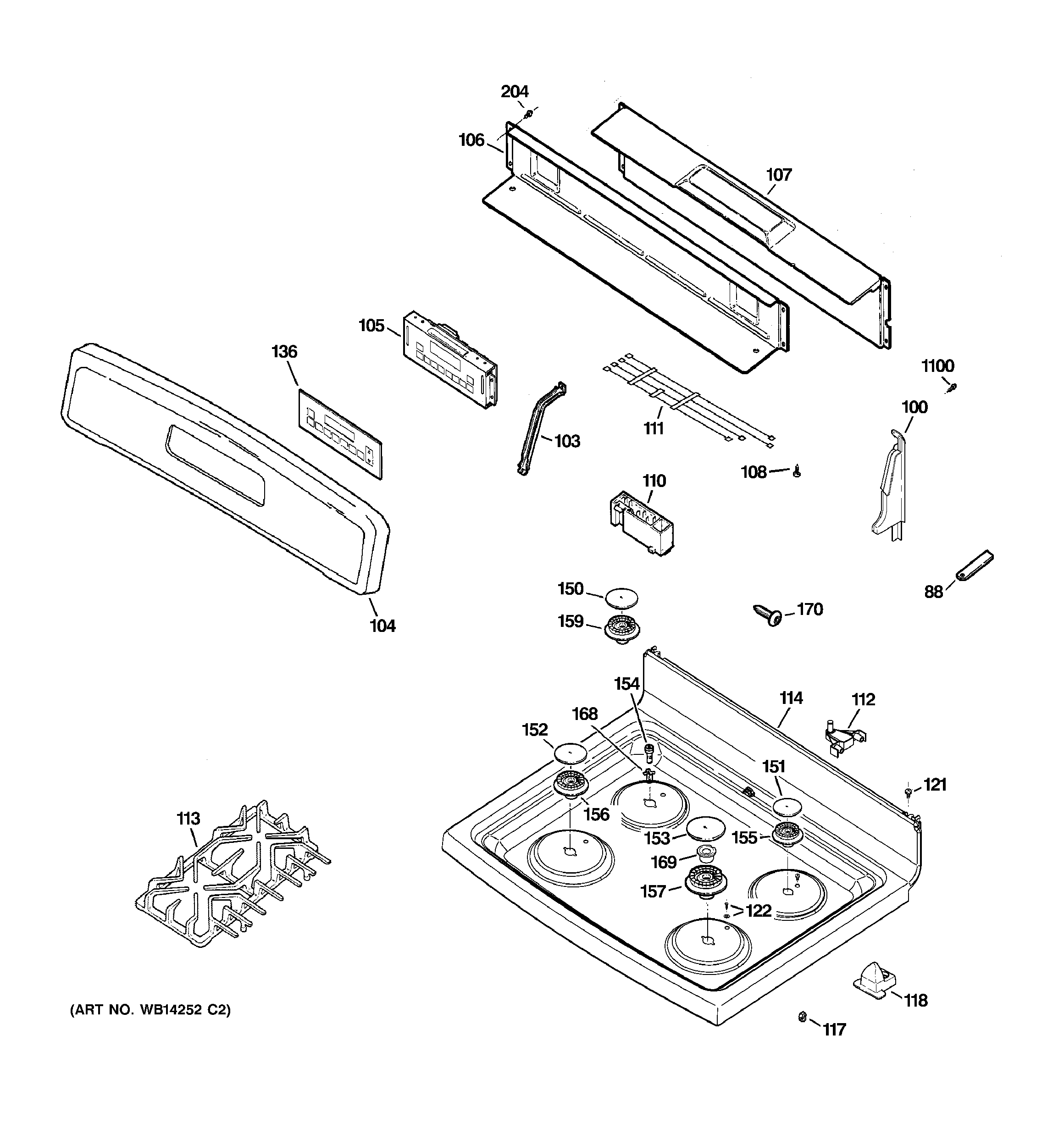Control panel & cooktop