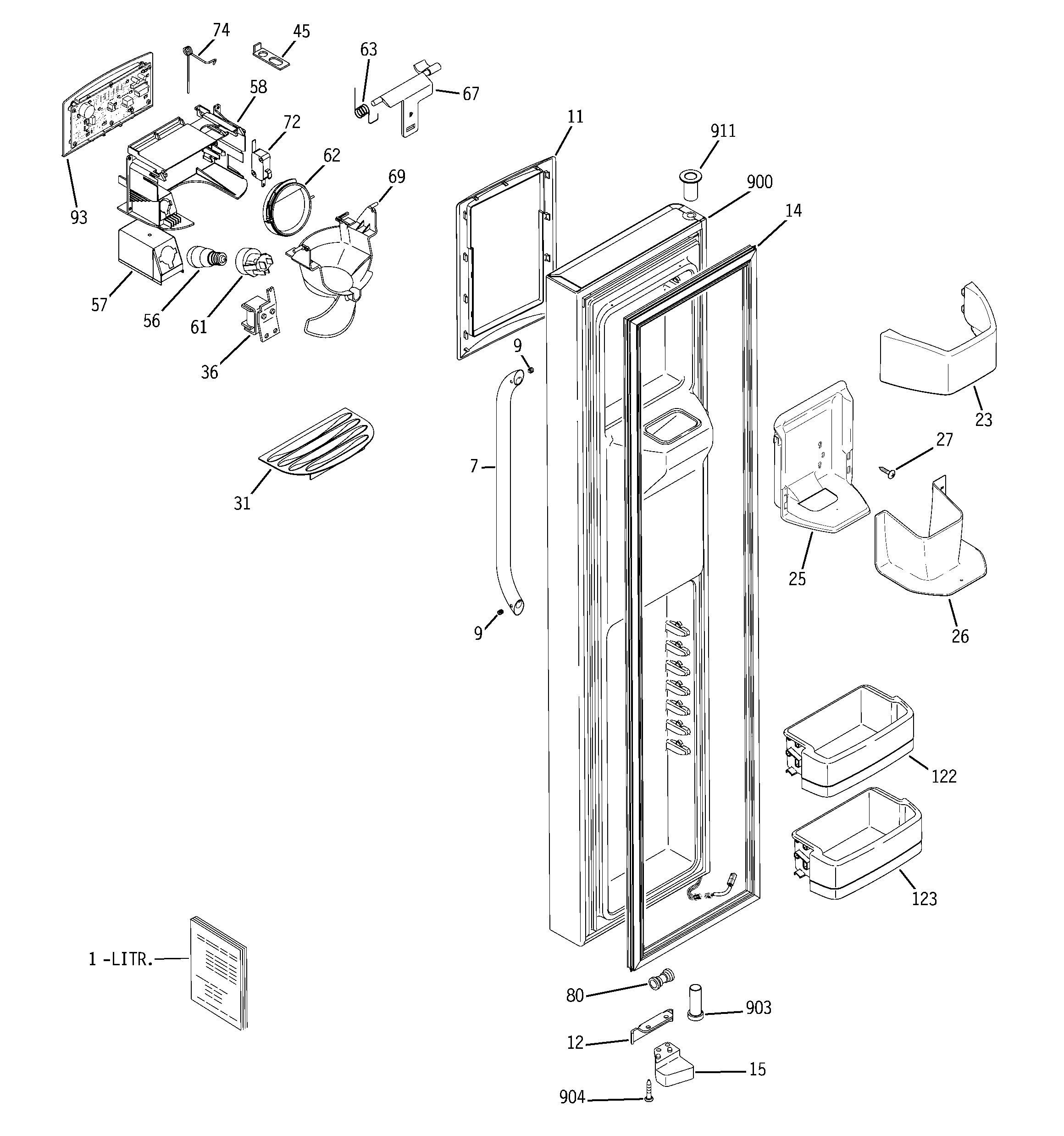 Freezer door