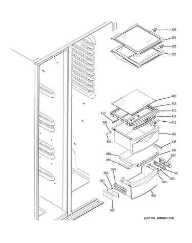 Fresh food shelves
