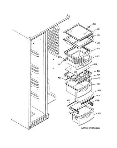 Fresh food shelves
