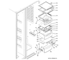 Hotpoint HSK27MGSECCC fresh food shelves diagram