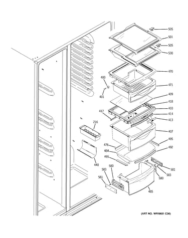 Fresh food shelves