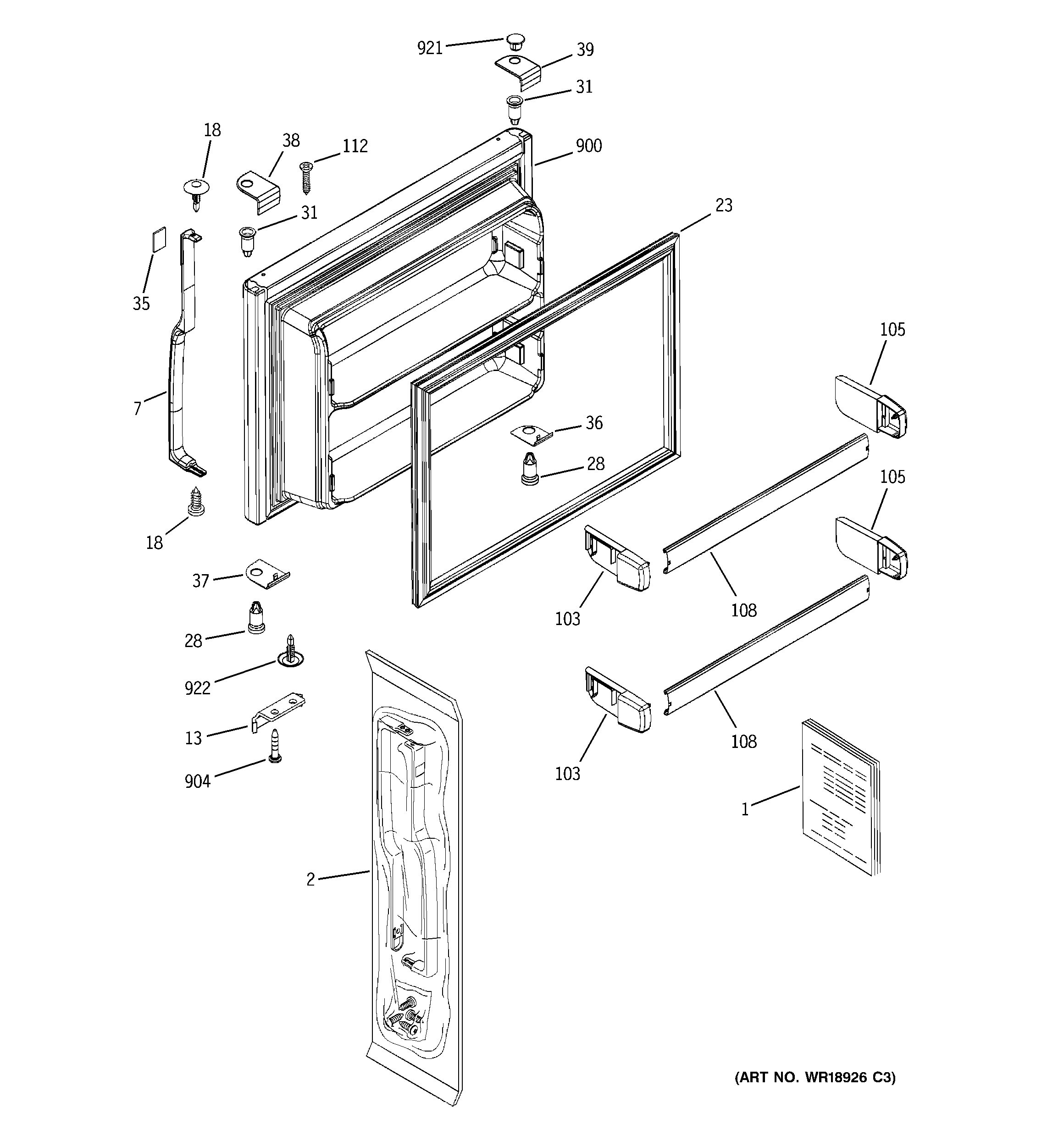 Freezer door
