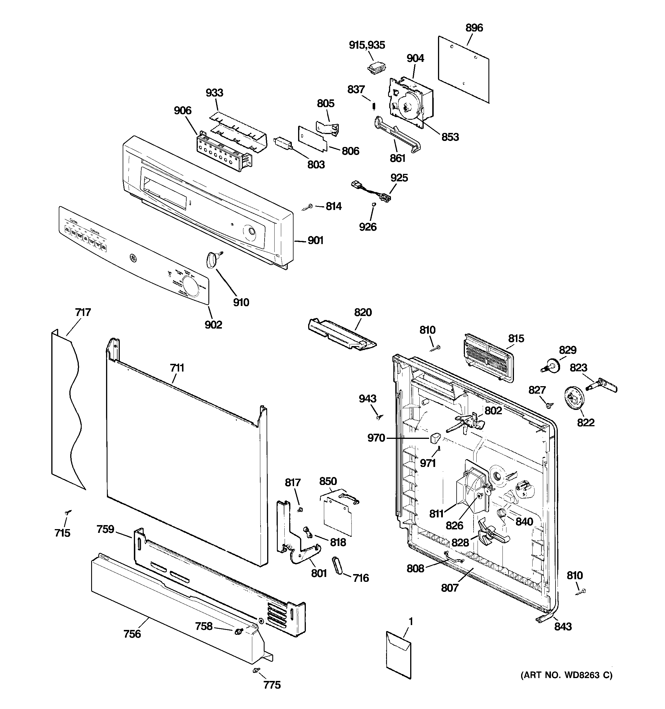 ESCUTCHEON & DOOR ASSEMBLY