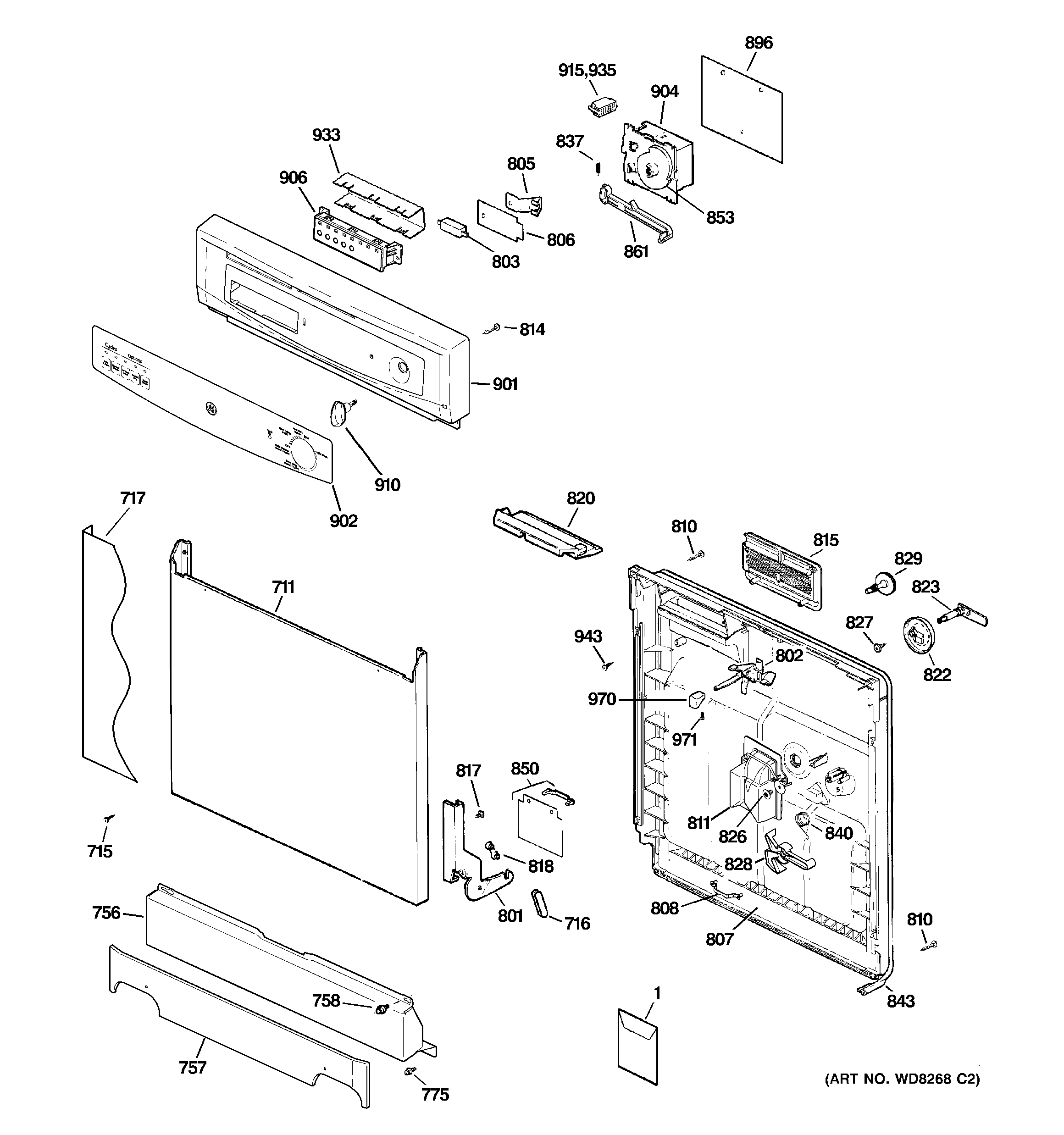 Escutcheon & door assembly