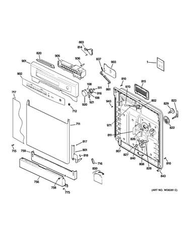 Escutcheon & door assembly