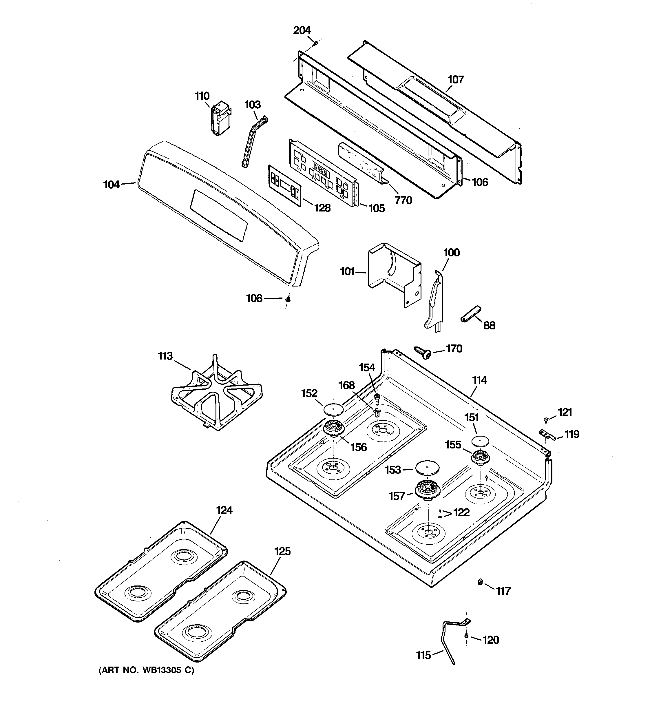 CONTROL PANEL & COOKTOP