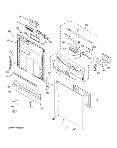 Escutcheon & door assembly
