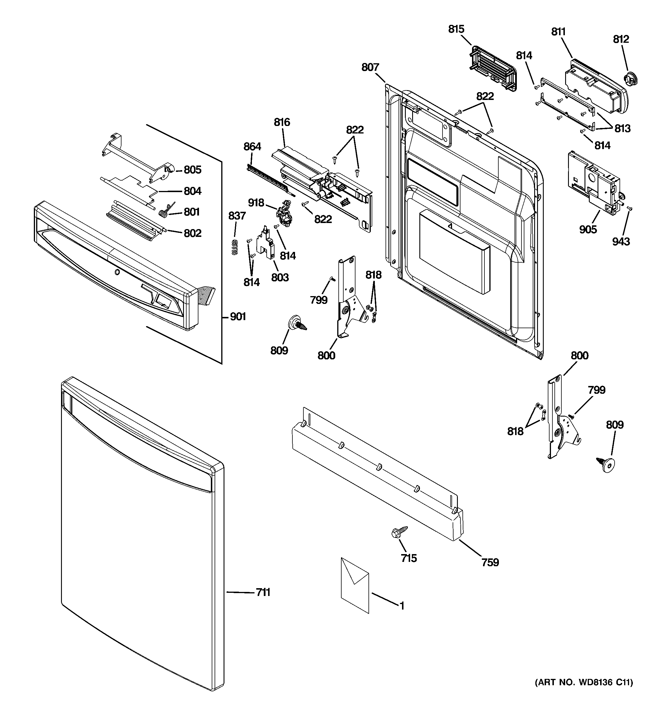 ESCUTCHEON & DOOR ASSEMBLY