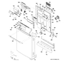 GE PDW9900N20BB escutcheon & door assembly diagram