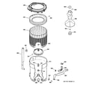 GE WCCD2050H2WC tub, basket & agitator diagram