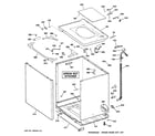 GE WCRD2050H3WC cabinet, cover & front panel diagram