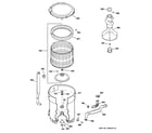 GE WCRD2050H3WC tub, basket & agitator diagram