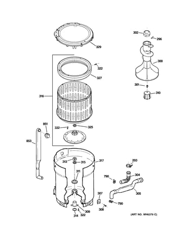 Tub, basket & agitator