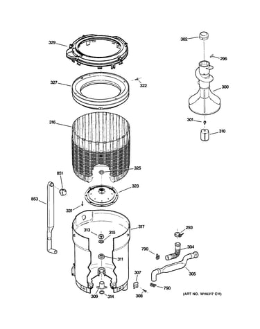 Tub, basket & agitator