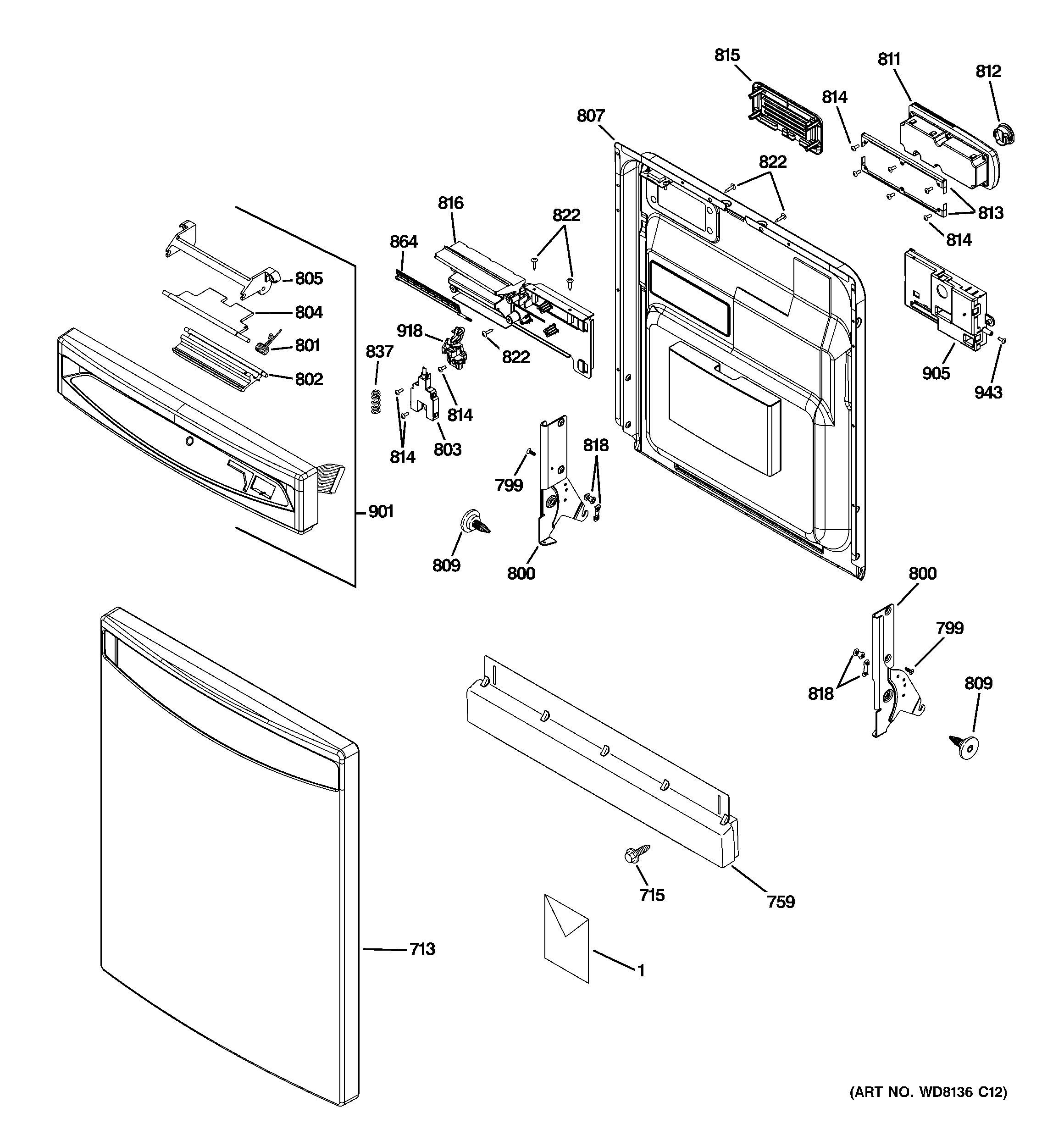 Escutcheon & door assembly