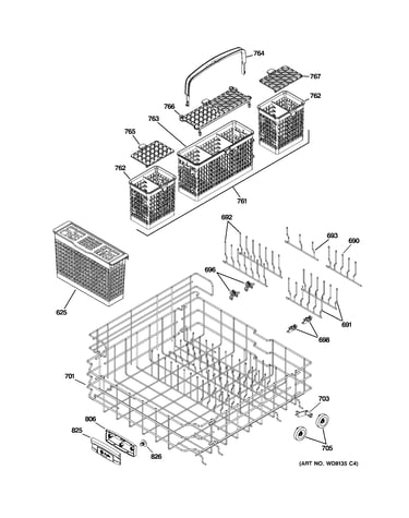 Lower rack assembly