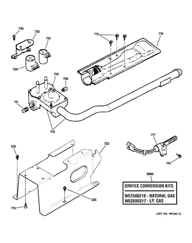 Gas valve & burner asssembly