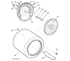 GE DCVH515EF2WW drum diagram