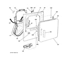 GE DHDSR46EG2WW front panel & door diagram