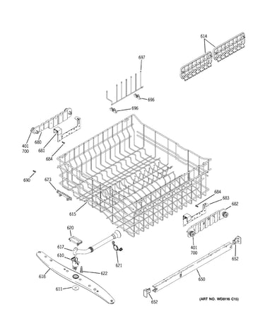 Upper rack assembly