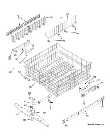 Upper rack assembly