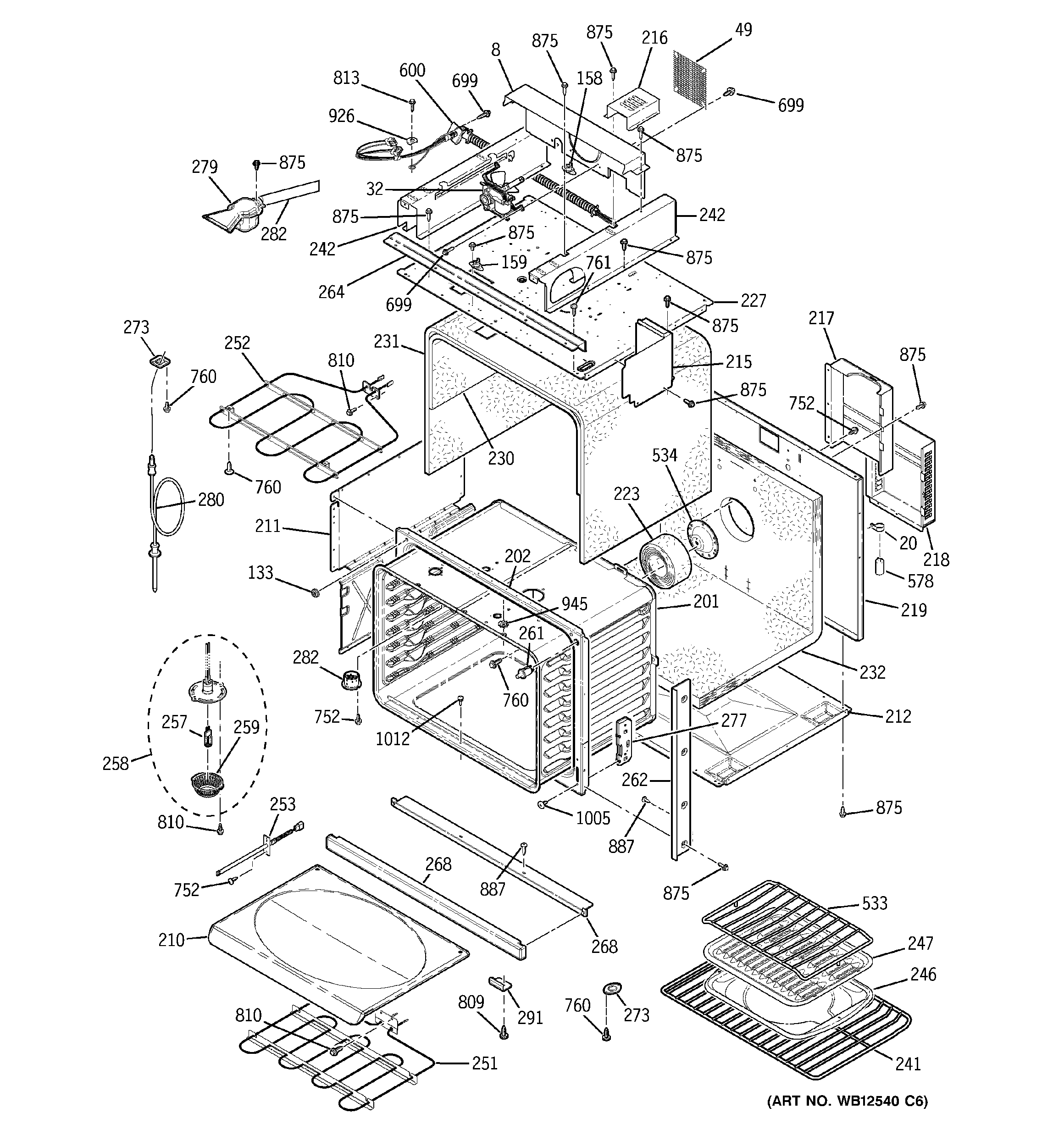 BODY WITH MICROWAVE SUPPORT